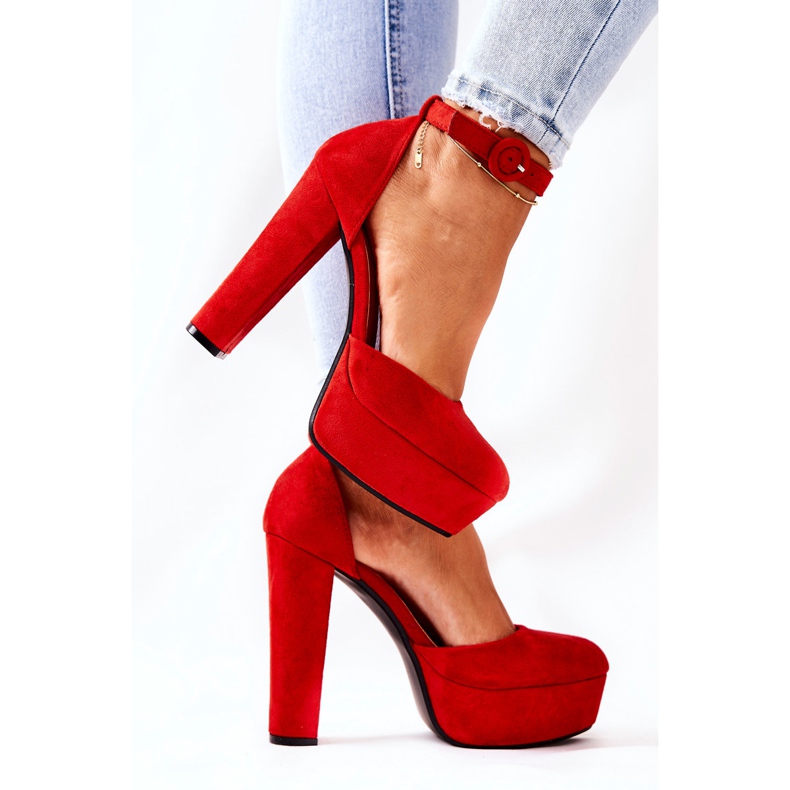 WS1 Zapatos de tacón en una plataforma de ante rojo Netel Post 2 WS1 Zapatos de tacón en una plataforma de ante rojo Netel Post 2