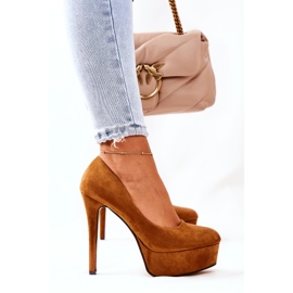 Tacones De Ante Clásicos Sobre Plataforma Silly Camel marrón 1