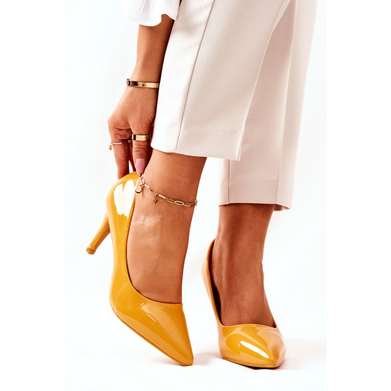 WS1 Salón Clásico Lacado Stilettos Amarillo Elinne 2