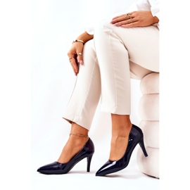 WS1 Salón Clásico Lacado Stilettos Azul Marino Elinne 5
