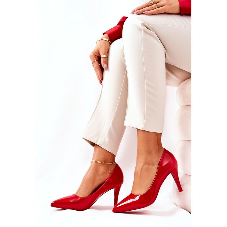 WS1 Salón Clásico Lacado Stilettos Rojo Elinne 2