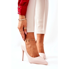 WS1 Stilettos de cuero en beige Spitz Hanne 2
