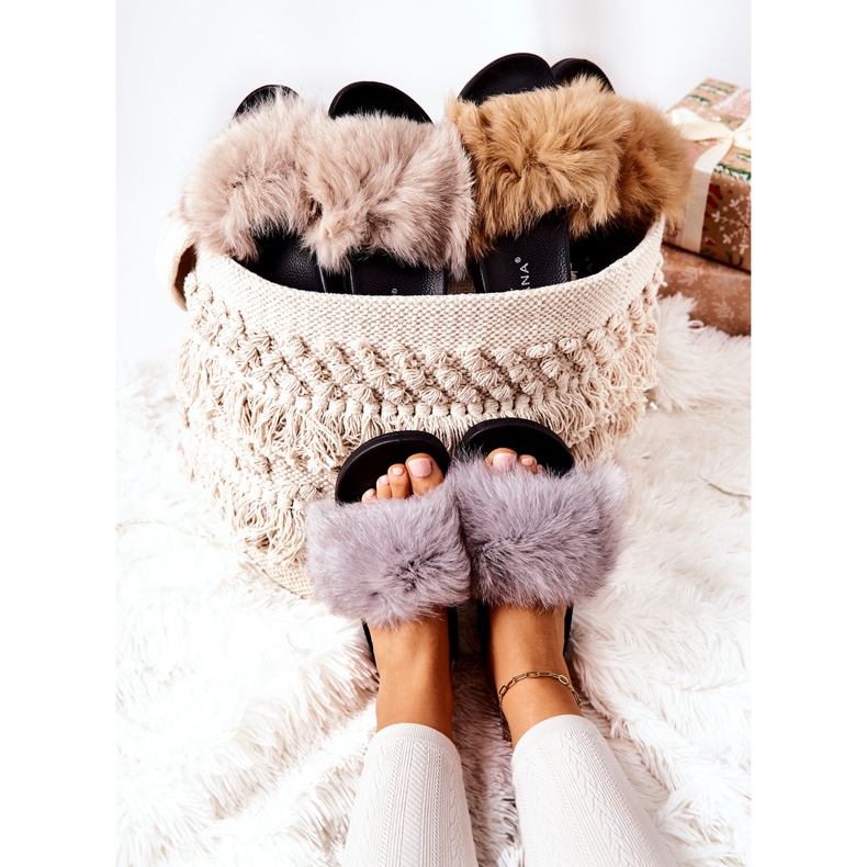 PG2 Pantuflas Naturimo Gris Con Piel Natural Gris 2