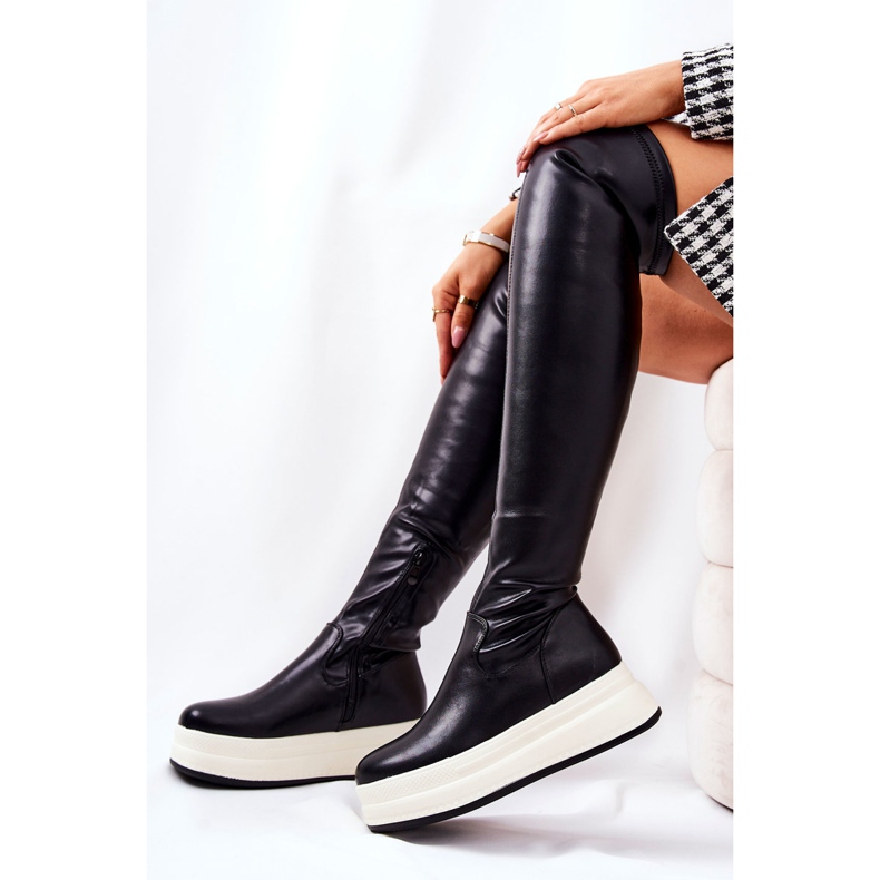 PG2 Botas altas en la plataforma Nellie negra negro 1
