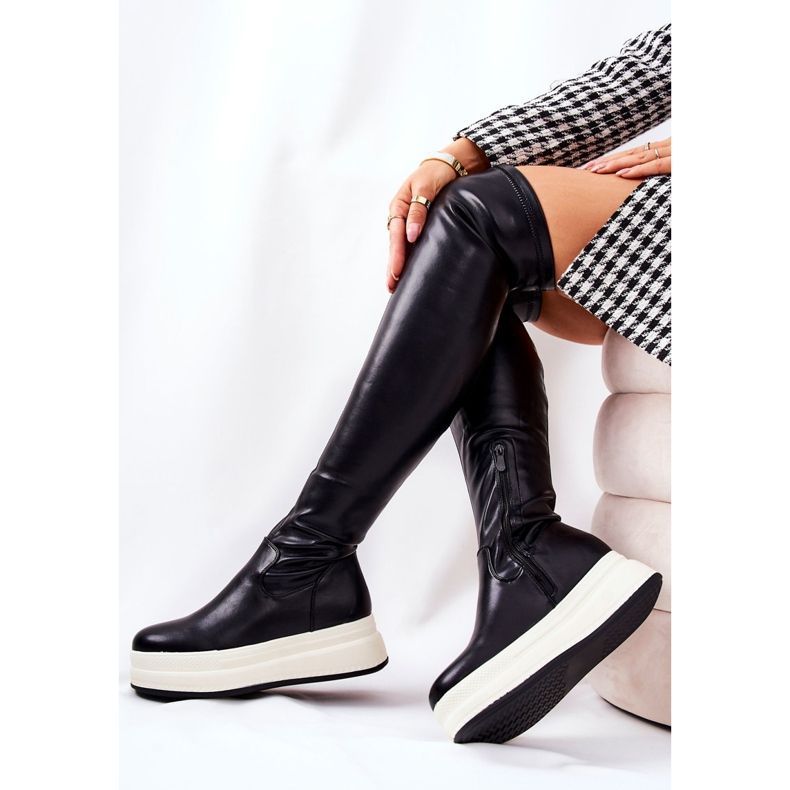PG2 Botas altas en la plataforma Nellie negra negro 2