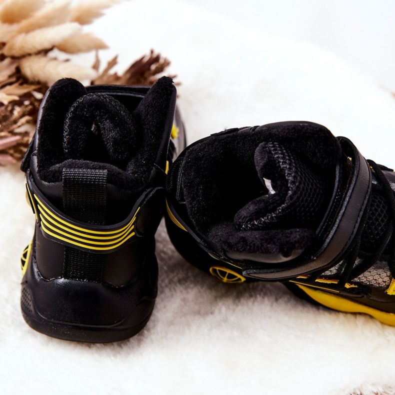 PJ2 Botas de nieve cálidas negras para niños Herry negro amarillo 2