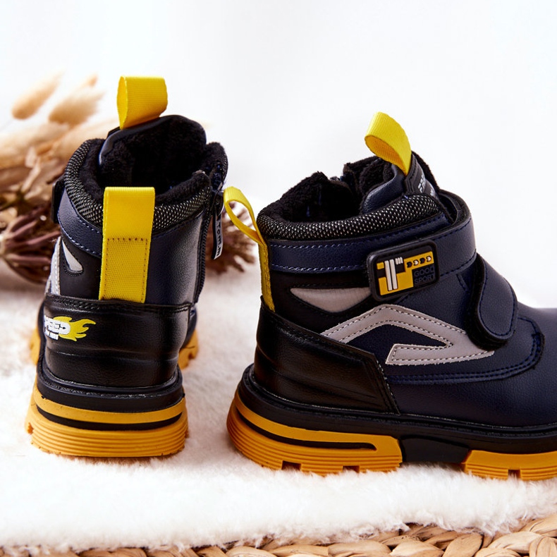 PJ2 Botas de Abrigo Infantil con Velcro Azul Marino Fruzio 2