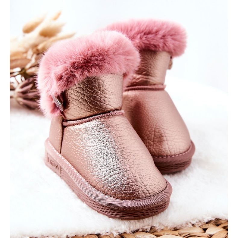 Botas de nieve cálidas con piel rosa Bessie 1