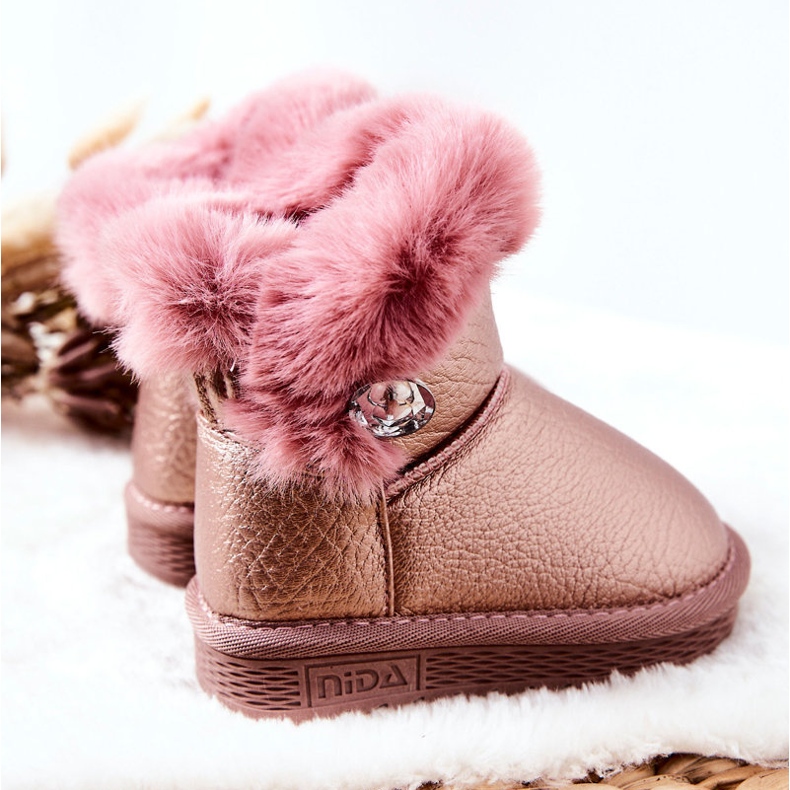 Botas de nieve cálidas con piel rosa Bessie rosado 2