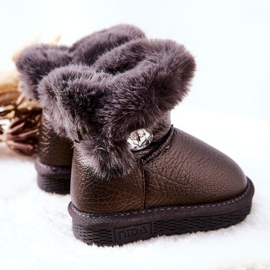 Botas de nieve cálidas con piel gris Bessie negro 1 Botas de nieve cálidas con piel gris Bessie negro 1