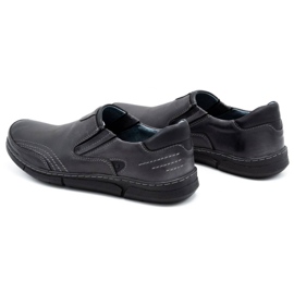 Polbut Zapatos sin cordones para hombre J51 gris negro 4