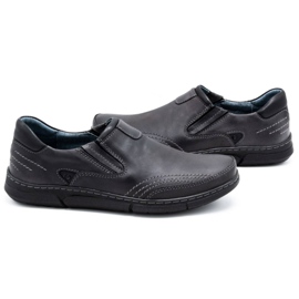 Polbut Zapatos sin cordones para hombre J51 gris negro 3
