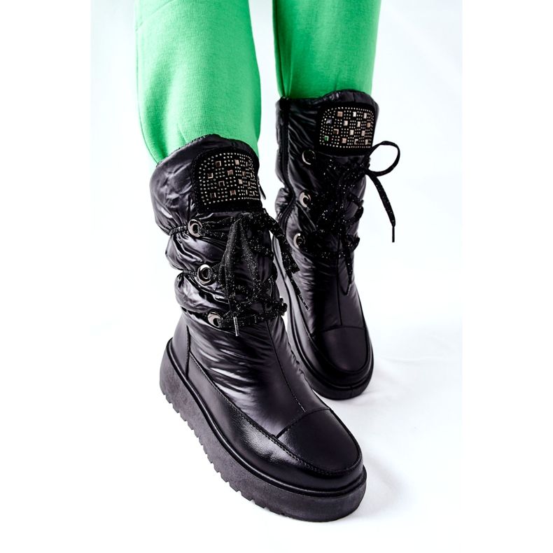 S.Barski Botas de nieve cálidas negras para mujer Chardonnay negro 3 S.Barski Botas de nieve cálidas negras para mujer Chardonnay negro 3