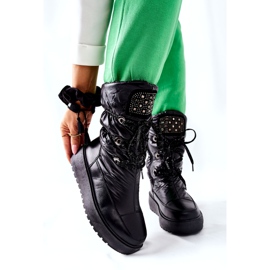S.Barski Botas de nieve cálidas negras para mujer Chardonnay negro 6