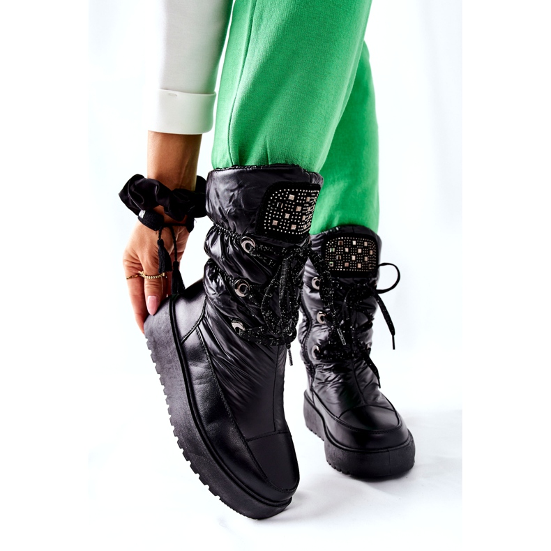 S.Barski Botas de nieve cálidas negras para mujer Chardonnay negro 6 S.Barski Botas de nieve cálidas negras para mujer Chardonnay negro 6