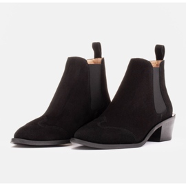 Marco Shoes Botines ante natural negro 6