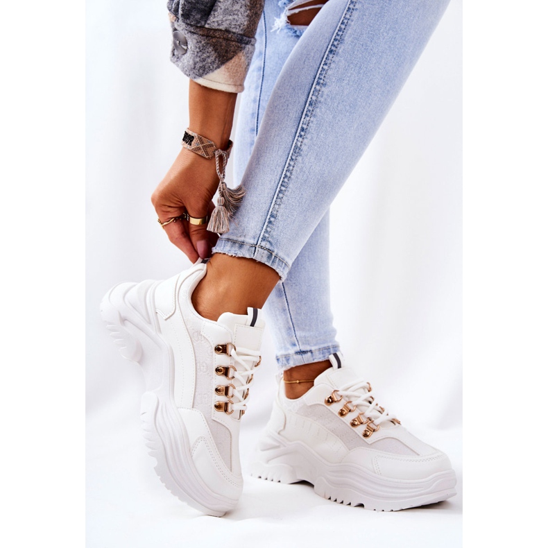 PM1 Zapatos deportivos en la plataforma blanca Flynn blanco 2