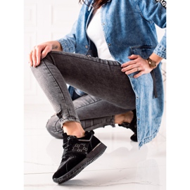 Evento Zapatillas elegantes con purpurina negro 3