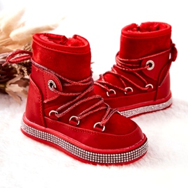 FR1 Botas de nieve rojas para niños con circonita Wellma rojo 5