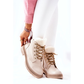 PF1 Botas de Abrigo de Cuero Beige Khaleni 1 PF1 Botas de Abrigo de Cuero Beige Khaleni 1