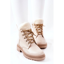 PF1 Botas de Abrigo de Cuero Beige Khaleni 4
