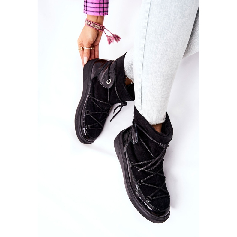 PF1 Botas de nieve de ante caliente Black Clarem negro 2