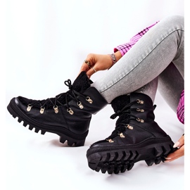 PF1 Botas de piel cálidas Cateline Trappers negras negro 4