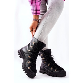 PF1 Botas de piel cálidas Cateline Trappers negras negro 5