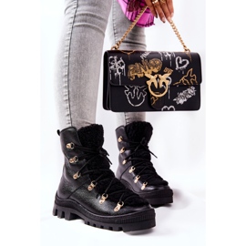 PF1 Botas de piel cálidas Cateline Trappers negras negro 7