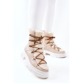 Botas de piel cálidas en beige claro Nerisso Trappers 4