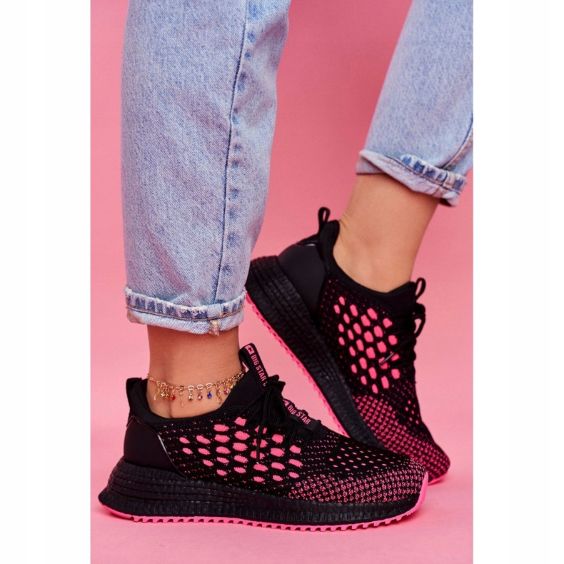 Zapatos Deportivos De Mujer Sneakers Big Star Negro Fucsia FF274964 rosa 1