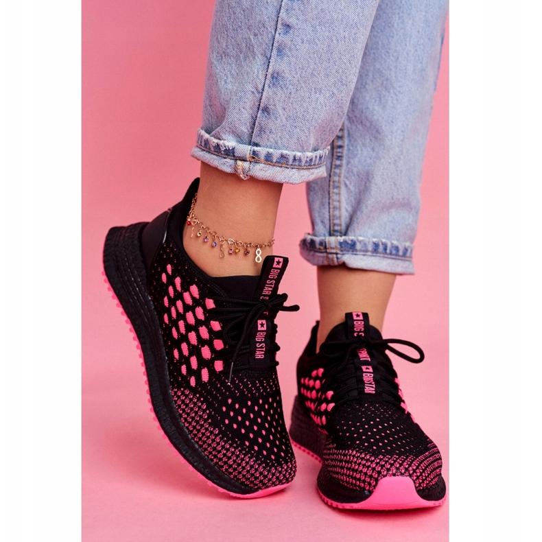 Zapatos Deportivos De Mujer Sneakers Big Star Negro Fucsia FF274964 rosado 2