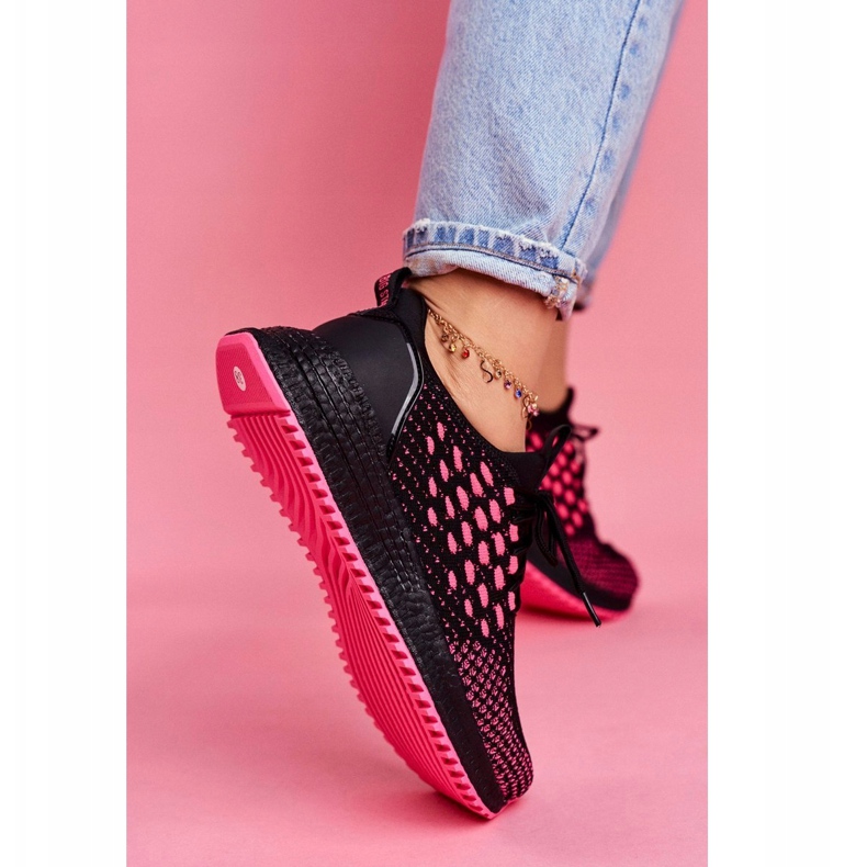 Zapatos Deportivos De Mujer Sneakers Big Star Negro Fucsia FF274964 rosa 3