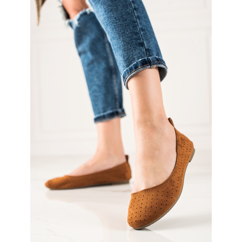 TRENDI Cómodas bailarinas caladas marrón 1 TRENDI Cómodas bailarinas caladas marrón 1