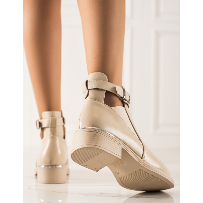 Marquiz Botines beige con corte 1