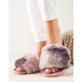 TRENDI Zapatillas con piel rosado gris 2