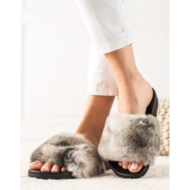 TRENDI Zapatillas con piel gris 1