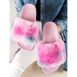 TRENDI Zapatillas con piel rosado 2