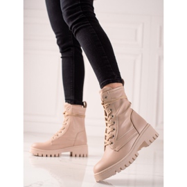 Diamantique Tramperos con cordones clásicos beige 1 Diamantique Tramperos con cordones clásicos beige 1