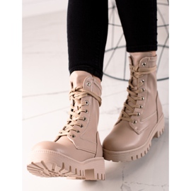 Diamantique Tramperos con cordones clásicos beige 2