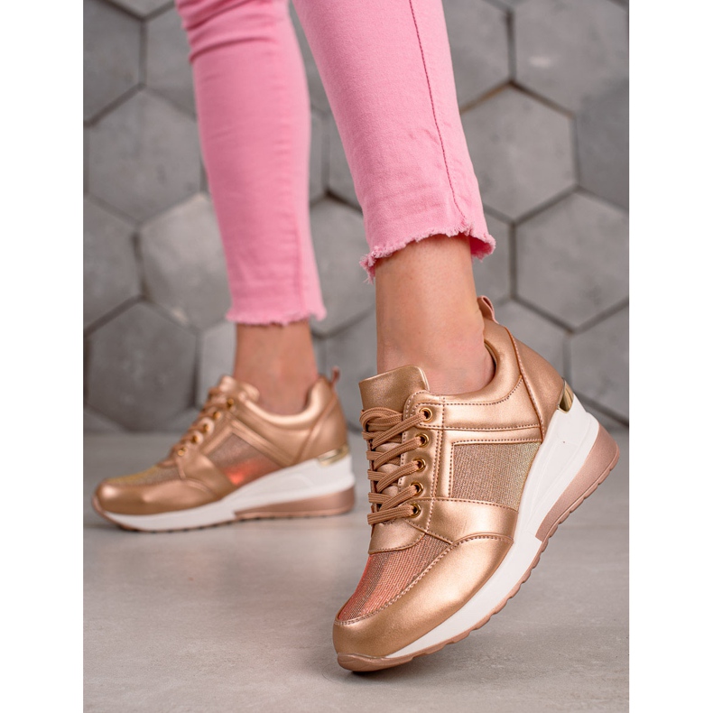 Diamantique Zapatillas Golden Wedge dorado 1