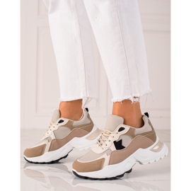 Sweet Shoes Zapatillas de moda beige rosado dorado 2