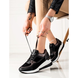 TRENDI Zapatillas negras con estilo negro 1