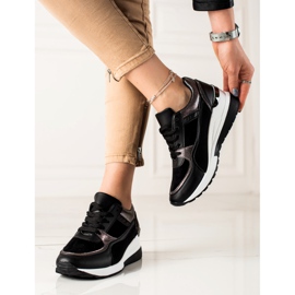 TRENDI Zapatillas negras con estilo negro 3