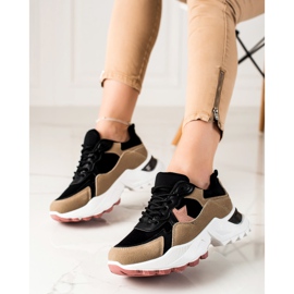Sweet Shoes Zapatillas de moda beige negro rosado 3