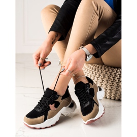 Sweet Shoes Zapatillas de moda beige negro rosado 4