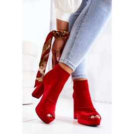 WS1 Botas en una barra Open Toes Red Adore rojo 1 WS1 Botas en una barra Open Toes Red Adore rojo 1