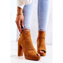 WS1 Botas en una barra Dedos abiertos Camel Adore naranja 2