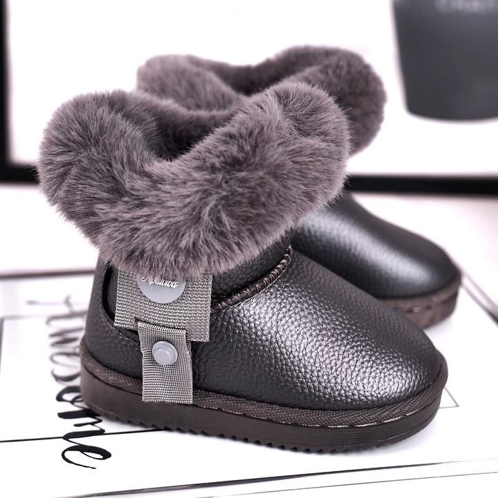 Apawwa Botas de nieve cálidas para niños con piel Marella gris 3