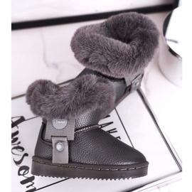 Apawwa Botas de nieve cálidas para niños con piel Marella gris 4